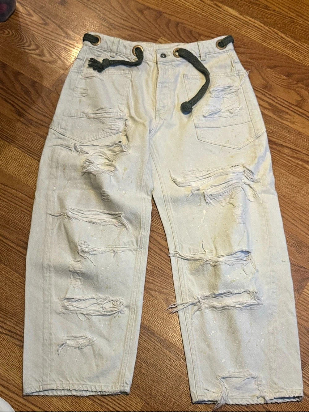 Free People We The Free Moxie Barrel Jeans White- No Size Tag